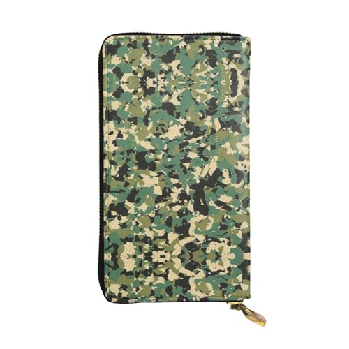 Portefeuille long en cuir fini les pièces perdues camouflage