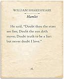 William Shakespeare - Hamlet - Doubt Thou The Stars - 11x14 Unframed Typography Book Page Print - Great Gift for Book Lovers