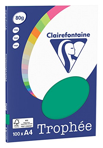 Resma De Papel Clairefontaine Trophée A4, 250 Hojas, Color Rosa Pastel – 210 G/m², Certificado FSC, Ideal Para Manualidades Y Oficina