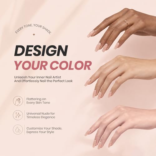 Image of Beetles Nude Gel Nail Polish - 15ML Nude Pink Natural Gel Polish Nail Concealer Jelly Gel Nail Polish Soft Sheer Nail Polish Soak Off UV Nail Lamp French Nail Art Manicure Gift for Women