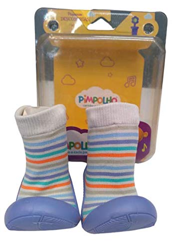 Meia de bebê sola cano média colorida 17