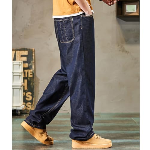 Jeans for Men Wide Leg Baggy Jeans Summer Loose Denim Trousers Vintage Streetwear 28-444