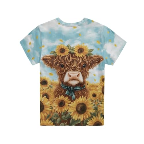 Image of Kids Graphic T-Shirt Boys Girls Novelty Tees Top Short Sleeve Shirts Summer Blouses 3-16
