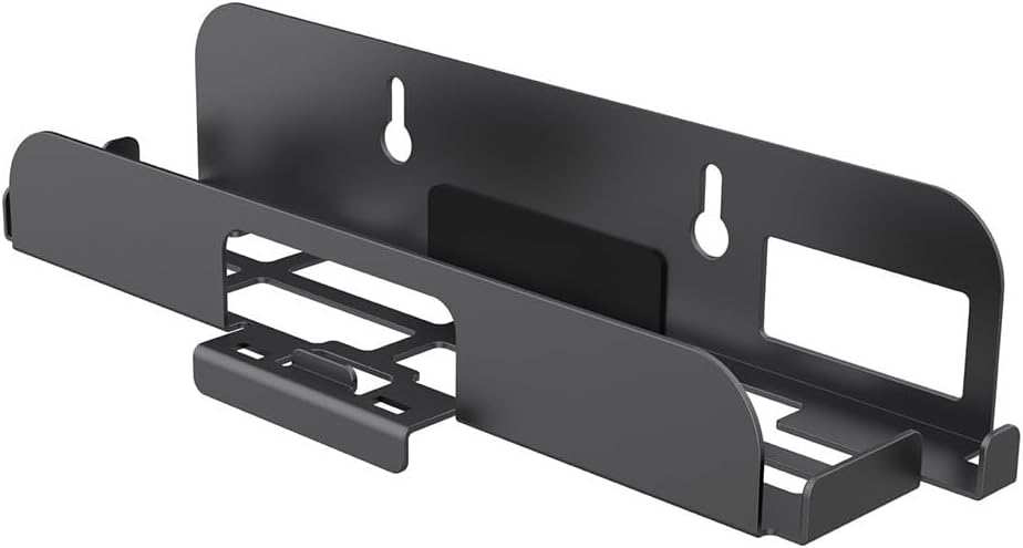 Metal Bracket for Nintendo Switch 2 Wall Mount Space Saving Heat Dissipation Easy Installation Compatible with Console and Controller Black 225 x 69 x 52 mm