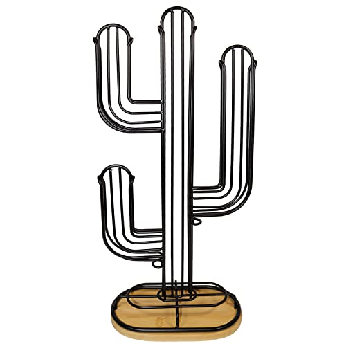CREASHINE Porte Capsules de Café en Acier Inoxydable Distributeur à Capsule de Holder Cactus Support Porte-dosettes,Noir Cover
