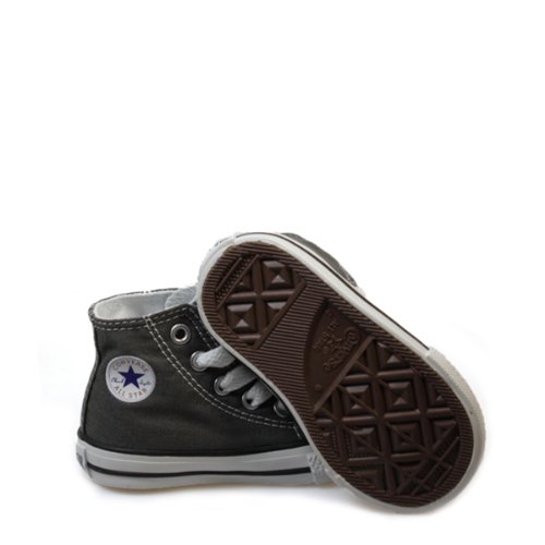 Image of Converse Unisex Baby Chuck Taylor All Star Hi Top (Inf /Tod) - Charcoal - 2 Infant