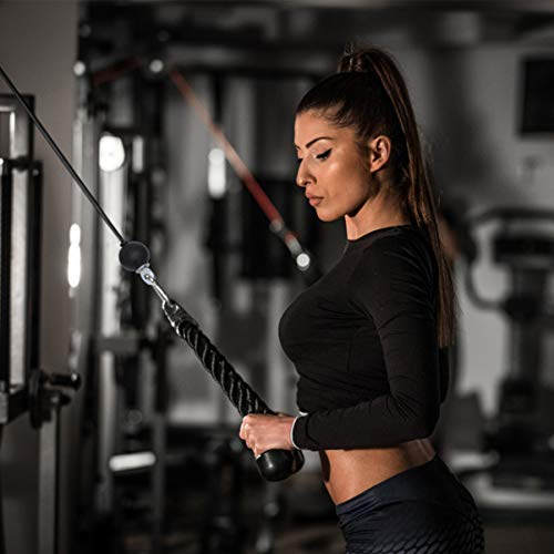 IMIKEYA Sistema de polia de cabos, corda de treinamento de tríceps, pino de carregamento sólido para
