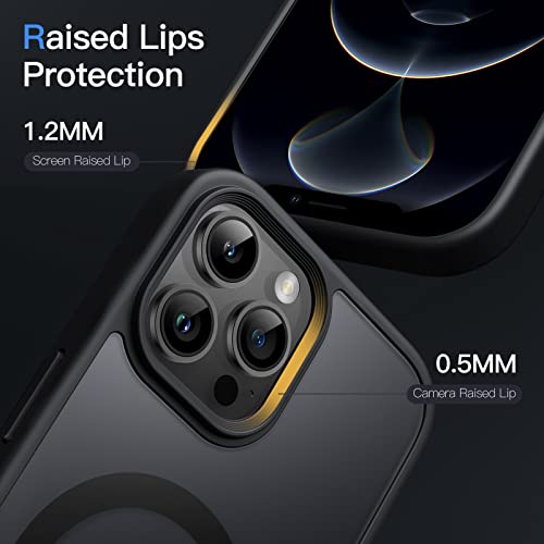 Jetech Magnetic Case For Iphone 12 Pro Max 6.7-Inch Compatible With Magsafe, Translucent Matte Back Slim Shockproof Phone Cover (Black) #TOP5