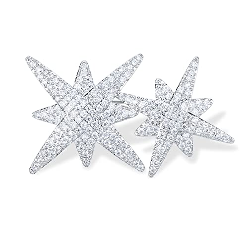 Image of Sparkle Crystal Star of David Brooch Pin Rhinestone Star Bouquet Brooch Pin Lapel Pins Spiritual Brooch Badge
