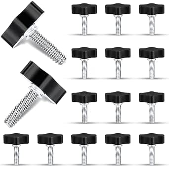 Stainless Steel 1/4-20 X 1" Thumb Screws - Black Tee Wing Hand Knobs, 4-Pack USA Made 6 thumbnail image