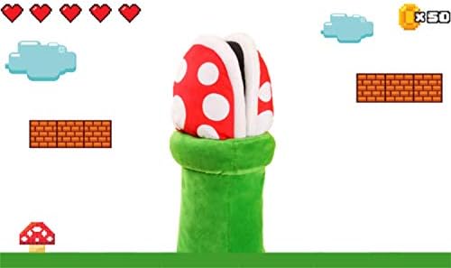 Caojinyu Ziyuezikun Super Mario Plush Slippers Suit Home Wear Piranha Plants Cosplay Dot Pattern Shoes with Pipe Pot Holder One Size 37-42 EU for Adults