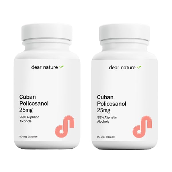 Cuban Policosanol 25mg, 90 Vegetable Capsules (Pack of 2)