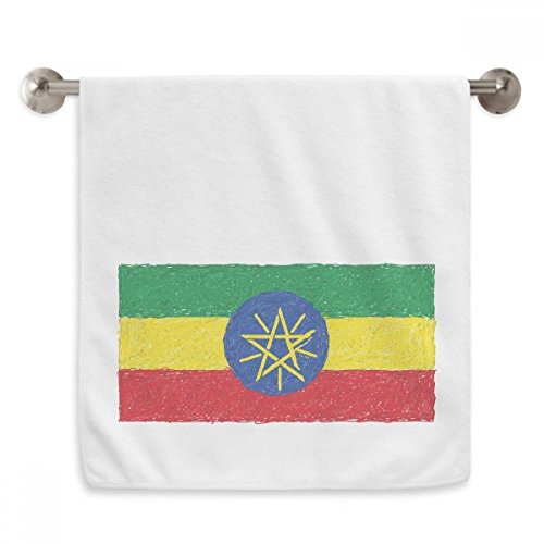 Serviette drapeau Éthiopie blanche essuie mains et débarbouillette - 2
