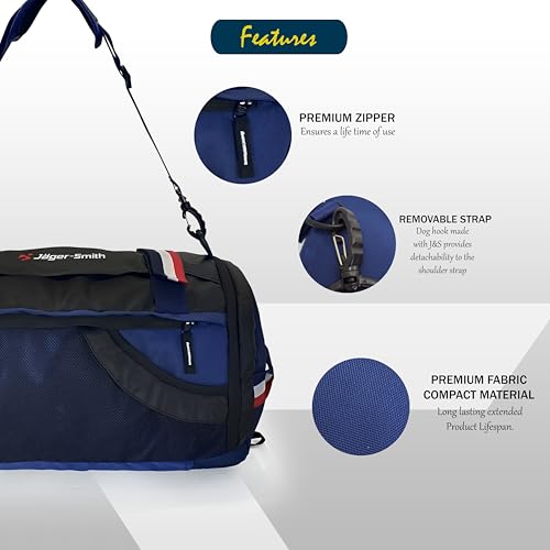 Image of Jager-Smith JSGB701(Black,Blue) Unisex Gym Bag /Duffle Bag with Yogamart Holder