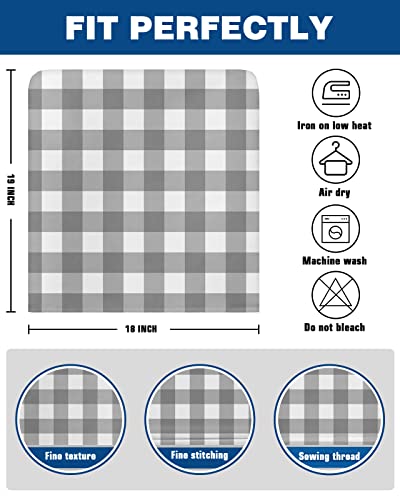 4 Pcs Dining Chair Slipcovers Farmhouse Gray And White Buffalo Plaid Check,Removable Chair Back Covers Classic Lattice Grid Chair Protector For Home Kitchen Dining Room Holiday Party Decor #TOP5