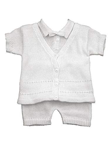Baby's Trousseau V-Neck with Bowtie Look Two Piece Set A956 (6 Months) White