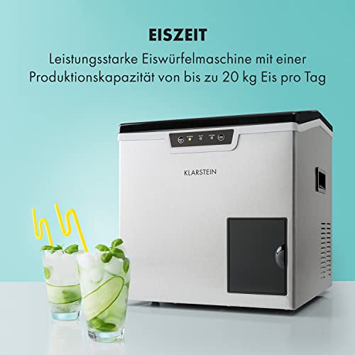 Klarstein Eiswürfelmaschine Klein, 3L Eiswürfelbereiter, Eiswürfelmaschine für 20kg Crushed Eis & Eiswürfel, Mini-Eiswürfelmaschine, Mittelgroße Eiswürfel, Eiswürfelbereiter Selbstreinigend – Bild 4