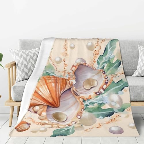 Couverture polaire flanelle douce illustration nacrée algues lit - 2