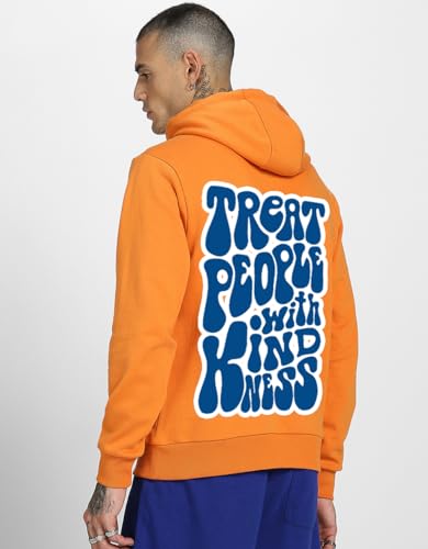 Image of Veirdo Cotton Fleece Regular Fit Full Sleeve Hooded Sweatshirt Front and Back Graphic Printed Jumper Hoodie for Men