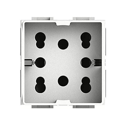 4Box Gniazdko boczne 1 Schuko i 2 seria Bypass Living Light białe 4bnh21