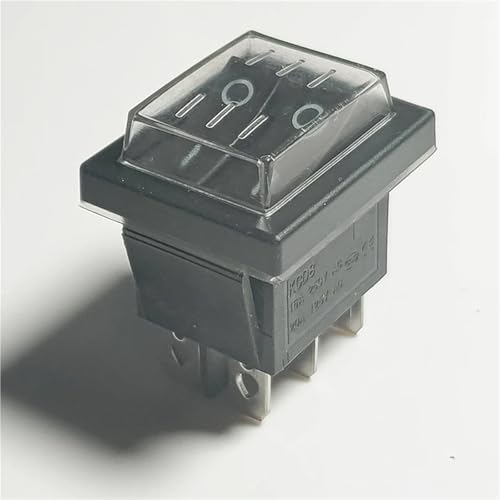 Interrupteur double avec voyant lumineux 220V à 6 broches ON/OFF et capuchon de protection étanche