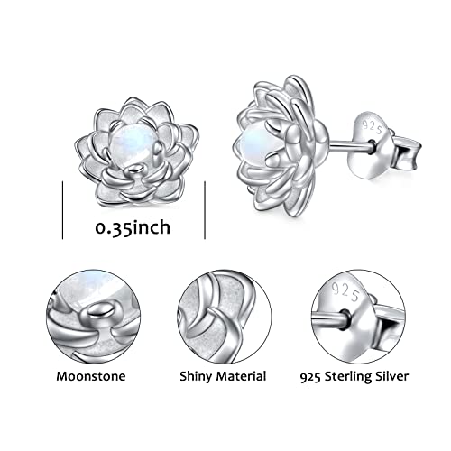 Moonstone Lotus Jewelry Set 925 Sterling Silver Lotus Flower Ring Engraved True Love Waits Natural Healing Buddha Spiritual Yoga Lotus Jewelry Set Gifts for Women4