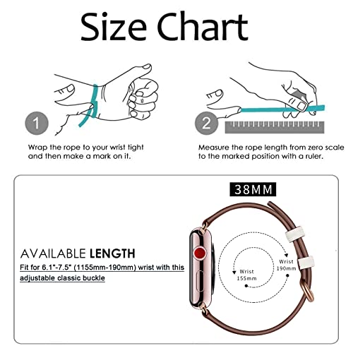 Bracelet Apple Watch élégant en cuir véritable idée cadeau idéale femme - 7