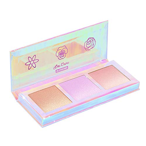 Lime Crime Hi-Lite Blossom Highlighter Palette - Warm-N-Cool Iridescent Powder Trio - For All Skin Tones - In 3 Shades, Gold, Lavender & Sunset - For Face or Body - Vegan