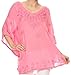Sakkas Valeray Nature Floral Embroidered Wide Long Poncho Tunic Blouse Shirt Top