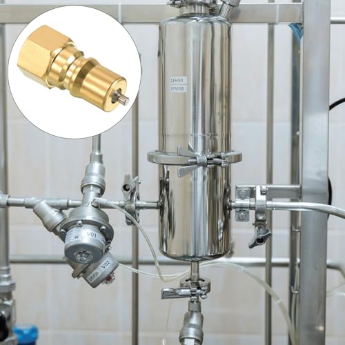 Image of YOKIVE Hydraulic Quick Connect Male Couplers, Brass Pipes | Fitting Plug Adapter Great for Constructions Agriculture (Gold Tone, 1 /8PT Plug)