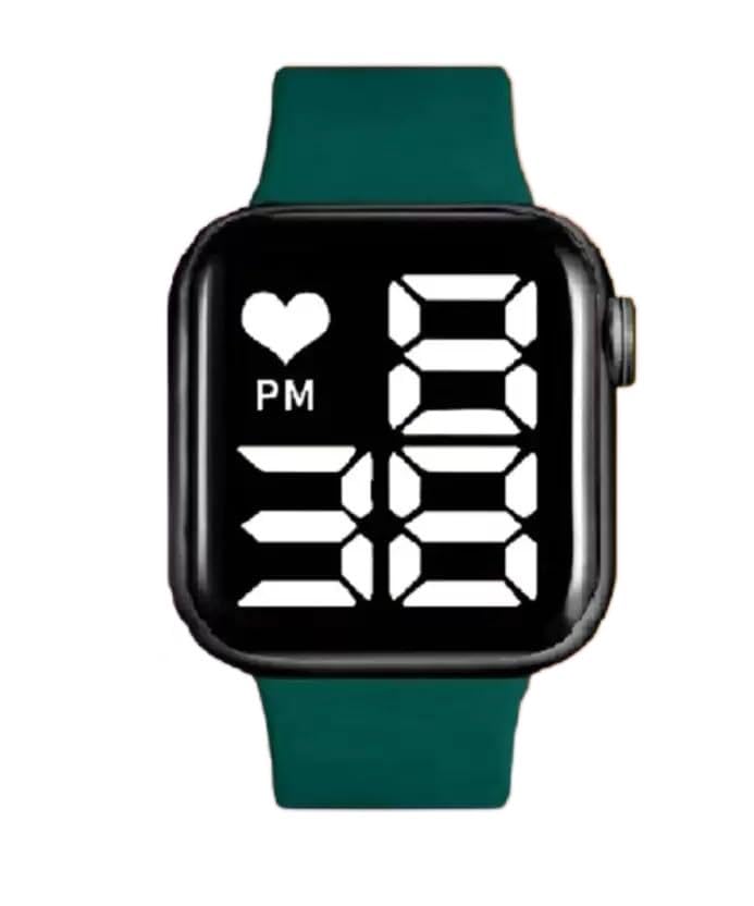 Acnos Polyurethane Green Digital Watch For Boys Girls Digital Watch For Boys Girls Watch Men For Kids Women Men Couple Electronic Digital Sports Watch, Black Dial, Green Band (B0C7W6MF5T) Amazon Price History, Amazon Price Tracker