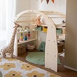 BioKinder Spielhaus Anna Spielständer Kaufmannsladen aus zertifiziertem Massivholz 159 x 88 x 129,5 cm