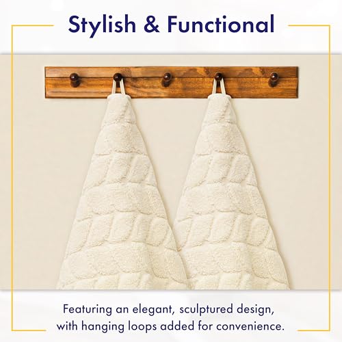 Luxury 100% Cotton Decorative XL Bath Sheet Set of 2, Ultra Soft - Papyrus by Alusa Home - Used condition - Image 4