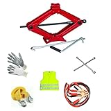  Compatible avec Bugatti KIT Routier pour Voitures ET Autres VÉHICULES KIT DE Conduite DE SÉCURITÉ d\'urgence SOS pour Voitures CRIC PANTOGRAPHE+5 Articles