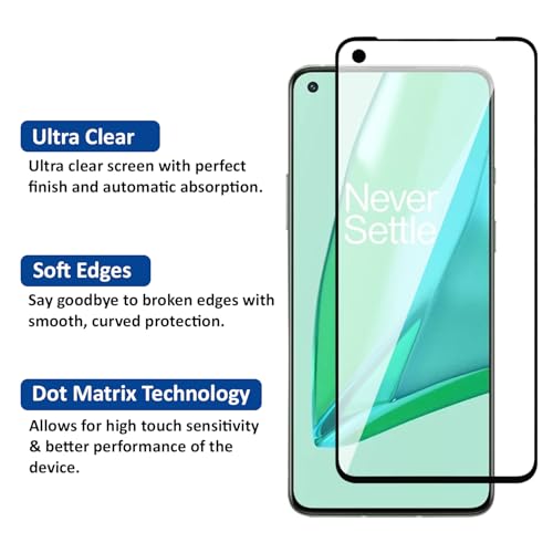 Image of AIBEX Tempered Glass for OnePlus 9R| 9H Hardness | Anti-Glare & Anti-Fingerprint | Water Resistant | Edge-to-Edge Full Screen Protector | Bubble-Free Installation