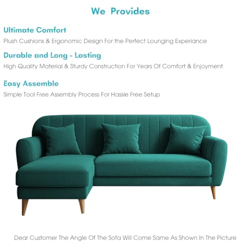 Image of Atticus LHS 4 Seater L Shape Sofa Set for Living Room (Pine Fabric) Premium Fabric Sofa Set