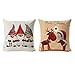 2 Piezas 45 * 45 Cm Cojín Alce Navideño Funda De Cojín De Reno Navideño Decoración De Cojín De Reno De Papá Noel Funda De Almohada De Navidad Regalo De Lino Cojín De Sofá De Felpa Corta Súper Suave