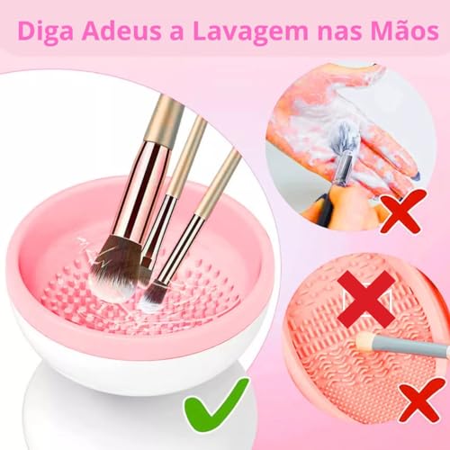 Lavador Higienizador Limpador de Pincel Maquiagem Automático Brush Colors Linha Premium Focacer