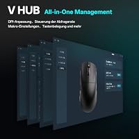 ATK VXE Dragonfly R1 SE+ kabellose Gaming-Maus, 55 g leicht, PAW3395 SE-Sensor, einstellbare DPI, 2k Polling, 70 Stunden Akkulaufzeit, Tri-Mode 2,4 G/Bluetooth/kabelgebunden – Ansicht 9