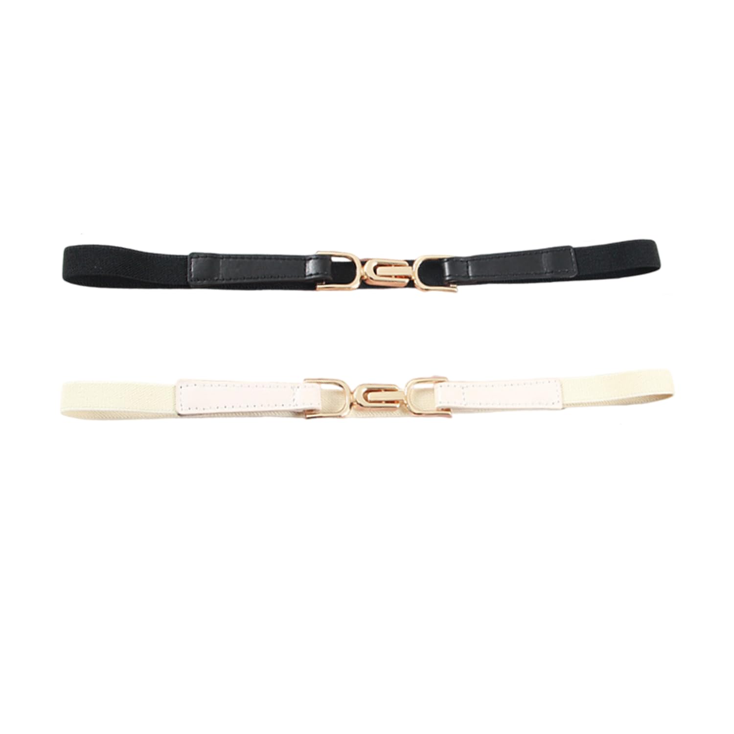 Pack Of 2 Women’s Stretchable Elegant Retro Buckle Elastic Waist Belt – Stylish Thin Design For Dresses, Sarees, And Jeans(Black& White)-image-18