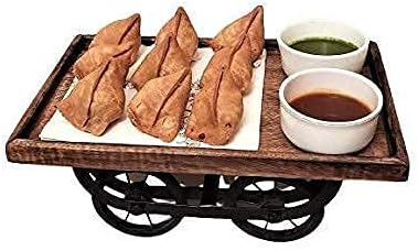 Wooden Platter/Thela Trolley/Thela Serving Tray Snack Platter Tray | Serving Tray| Multipurpose Tray| Tray Decoration| Tray for Storage| Great Gift as Table Decor