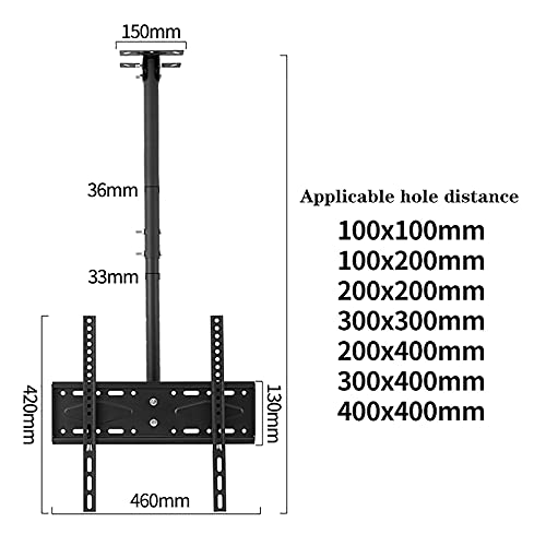 Support TV plafond inclinable et pivotant réglable pour écran plat