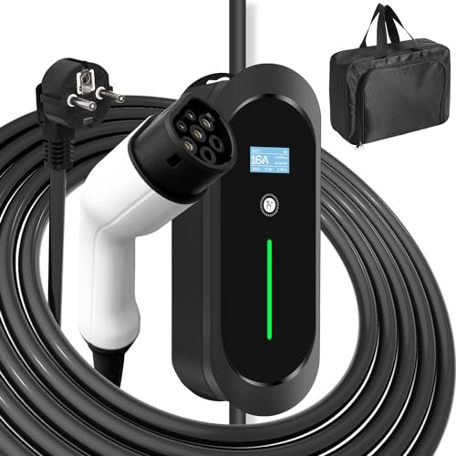 EVCARS Chargeur Voiture Electrique Typ 2 16A Prise Domestique 3,7