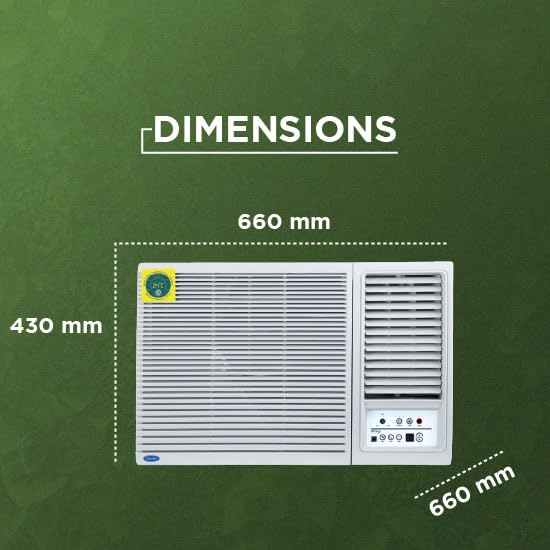 Image of Carrier ESTRELLA GXi 1.5 Ton 3 Star Window Inverter AC with Dust Filter, Auto Restart, Turbo /Sleep /Dry Mode | 100% Copper Condenser | Energy Efficient, Cools Even at 52C (CIW19EC3R36F0, White)