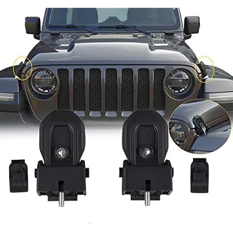 Hood Latches for 2025 2024 2023 2022 2021 2020 2019 2018 Jeep Wrangler JL Jeep Gladiator JT Anti-Theft Hood Lock Catch Latches Accessories 2Door 4Door 2pcs Cover