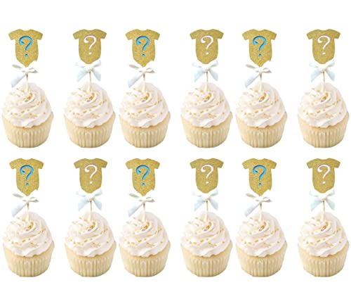 Gender Reveal Cake Topper And Gender Reveal Cupcake Toppers Gender Party Decorations He Or She Design And Question Mark Blue And Pink Package Includes 13 Pieces #TOP6