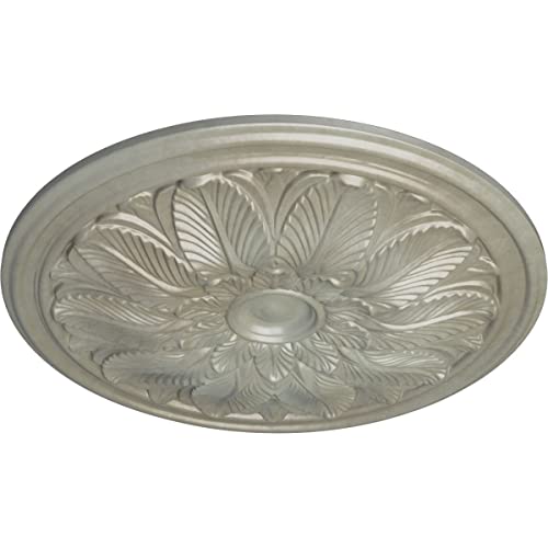 Image of Ekena Millwork CM22BOFLS 22 5 /8 OD x 1 3 /4 P Bordeaux Ceiling Medallion (fits Canopies up to 3 1 /4), Flash Gold