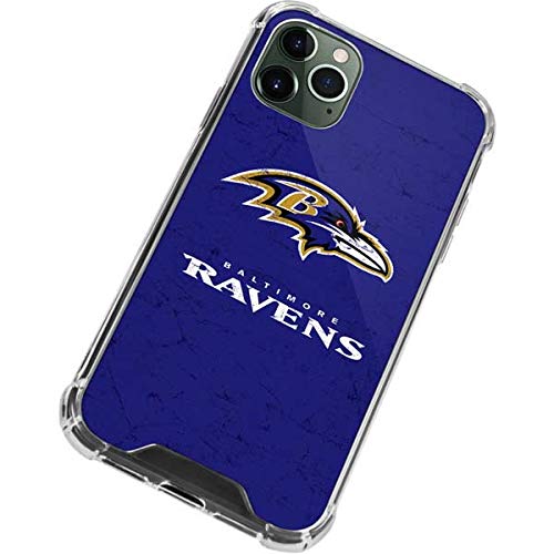 Skinit Clear Phone Case Compatible with iPhone 12 Pro Max - Officially Licensed NFL Baltimore Ravens Distressed Design