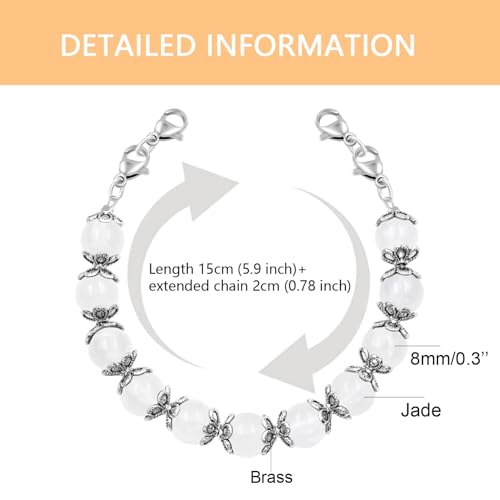 Image of Interchangeable DIY Semi-Finished Medical Alert Bracelet - 8mm Natural Stone Bead Adjustable Dual-Use Bracelet - YA5062