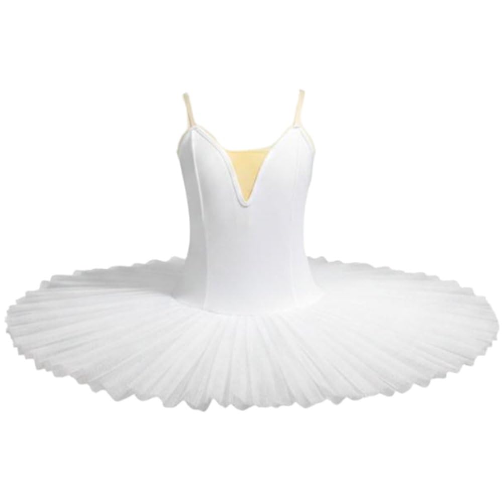 Sslvya Ballet Leotard for Women Platter Tutu Swan Lake Costume Dance Leotard Pancake Tulle Tutu Ballet Practice Dress